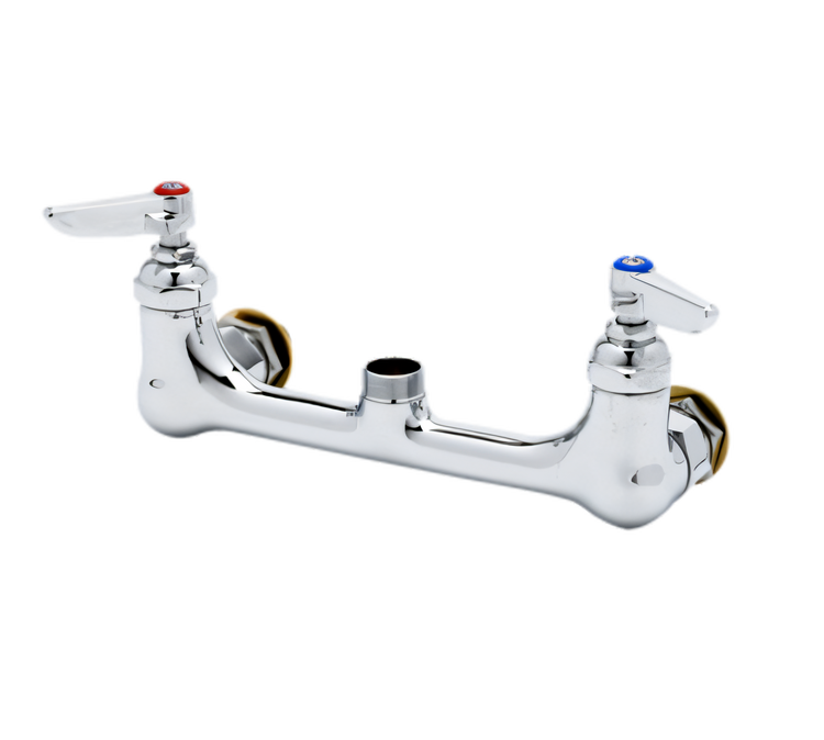 Product image #1 for T&S Brass 8-Inch Wall-Mounted Double Pantry Sink Mixing Faucet, Less Nozzle