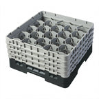 Thumbnail image #2 for Cambro Camrack® 20S800110 Full-Size 20-Compartment Glass Rack, Black, with 4 Soft Gray Extenders Case of 2