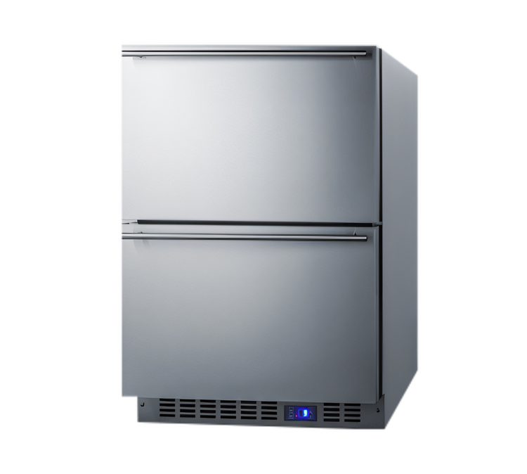 Product image #1 for Summit Commercial 24-Inch Two-Drawer Undercounter All-Freezer, Frost-Free, Stainless Steel