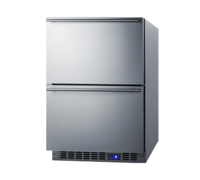 Summit Commercial 24-Inch Two-Drawer Undercounter All-Freezer, Frost-Free, Stainless Steel