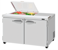 Turbo Air PRO Series 48-1/4-Inch Two-Section Sandwich/Salad Prep Table with Flat Clear Lid