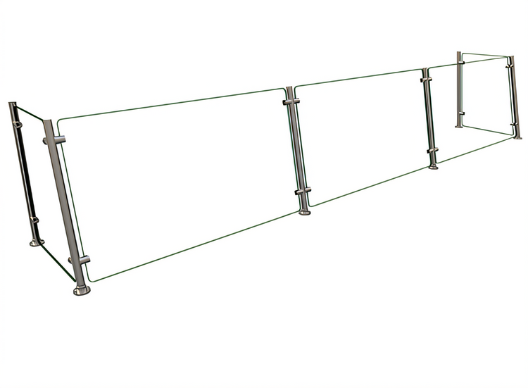 Product image #1 for Hatco Flav-R-Shield 3-Bay Full-Service Pass-Over Sneeze Guard, 108 x 18 x 22 Inches