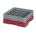 Thumbnail image #2 for Cambro Camrack® 20S434416 Full-Size 20-Compartment Glass Rack with 2 Soft Gray Extenders, Cranberry Case of 4