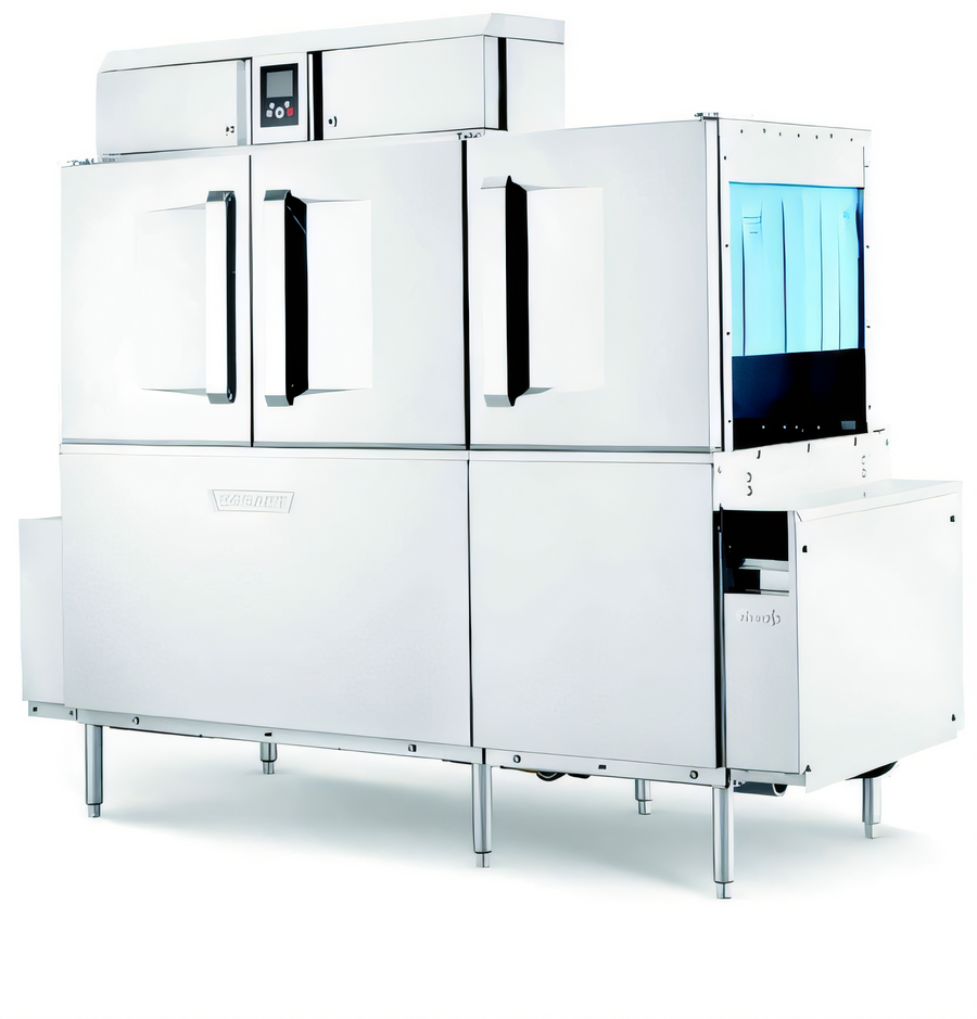 Product image #1 for Hobart CL66-ADV+BUILDUP Single-Tank Conveyor Dishwasher with Power Scrapper and Automatic Soil Removal
