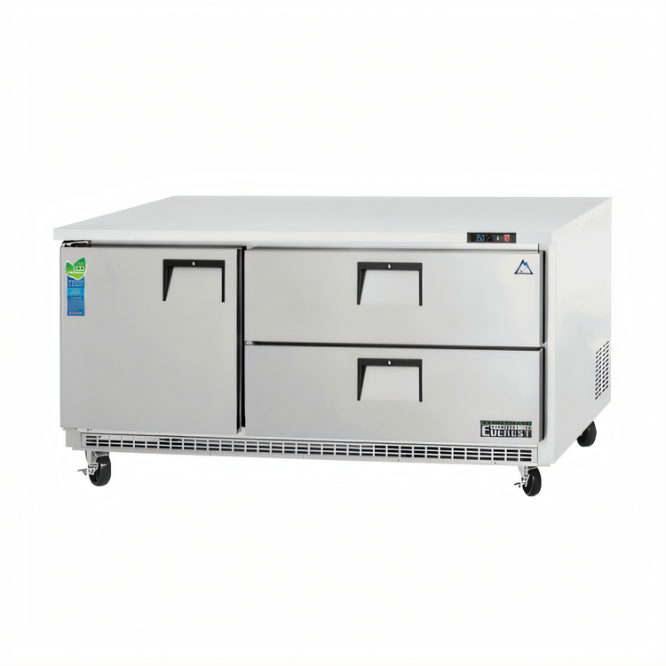 Product image #1 for Everest Refrigeration 2-Section Drawered Undercounter Refrigerator with Stainless Steel Worktop, 22 Cu. Ft.