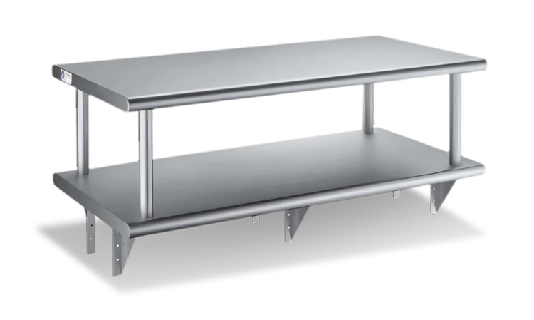 Product image #1 for Steel Works Stainless Heavy Duty Double Pass-Thru Over Shelf, 24 x 24 Inches, 304 Stainless Steel