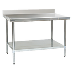Thumbnail image #1 for Eagle Group Spec-Master T24108EM-BS 108-Inch x 24-Inch 14-Gauge Stainless Steel Work Table with 4-1/2-Inch Backsplash and Adjustable Undershelf