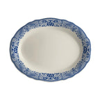 Thumbnail image #1 for Steelite International HL Ivory HL52763924 Oval China Platter, 12.625 x 9.75 in, Carolyn Willow Rim Blue 1 Dozen