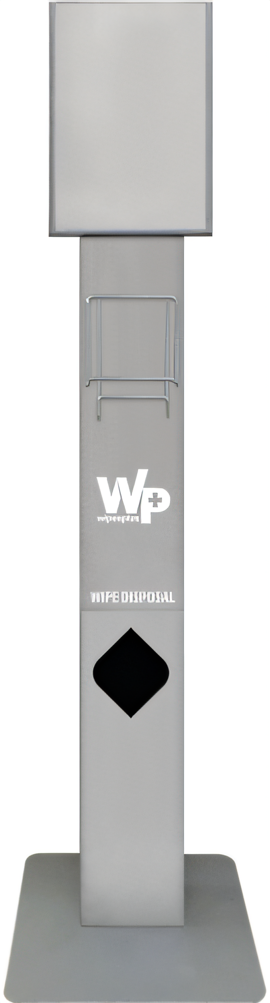 Product image #1 for WipesPlus 14.6-Inch Gray Cart Wipe Stand with Built-In Trash Receptacle