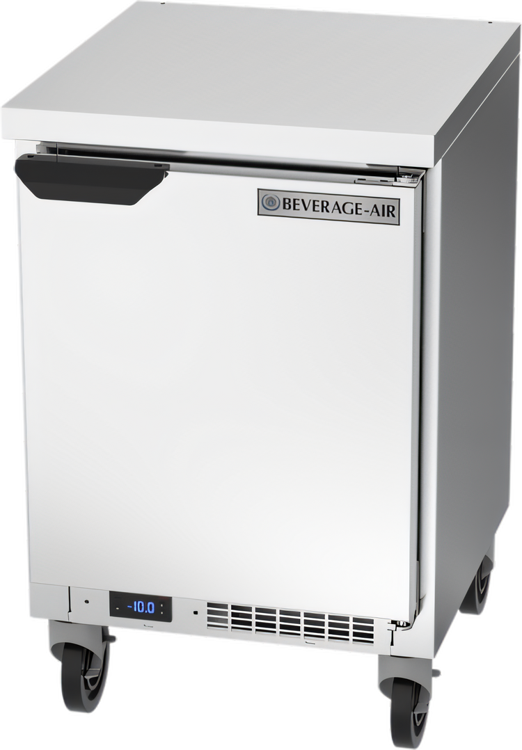 Product image #1 for Beverage-Air 20-Inch Single-Section Shallow Depth Worktop Freezer with Solid Door and Flat Top