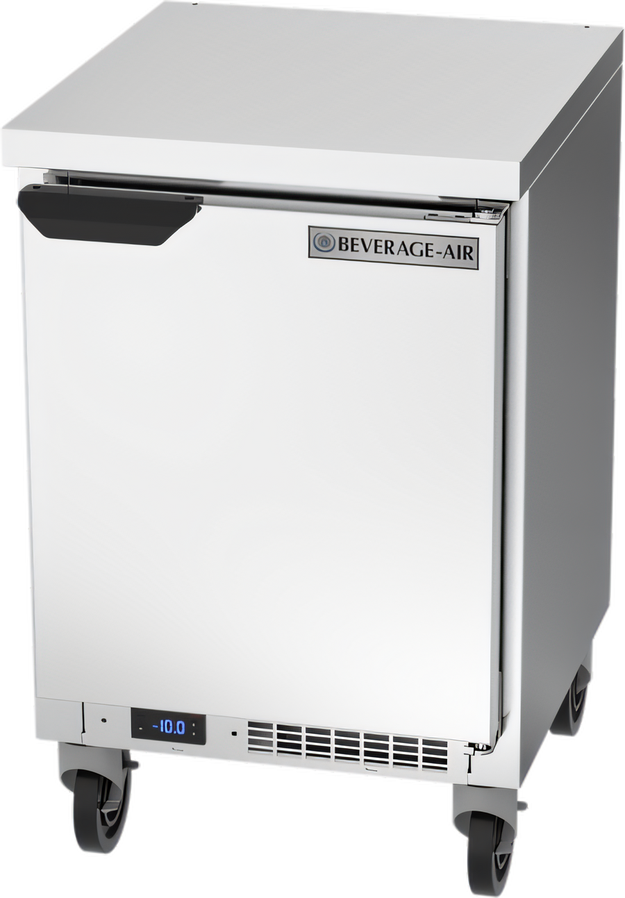 Product image #1 for Beverage-Air 20-Inch Single-Section Shallow Depth Worktop Freezer with Solid Door and Flat Top