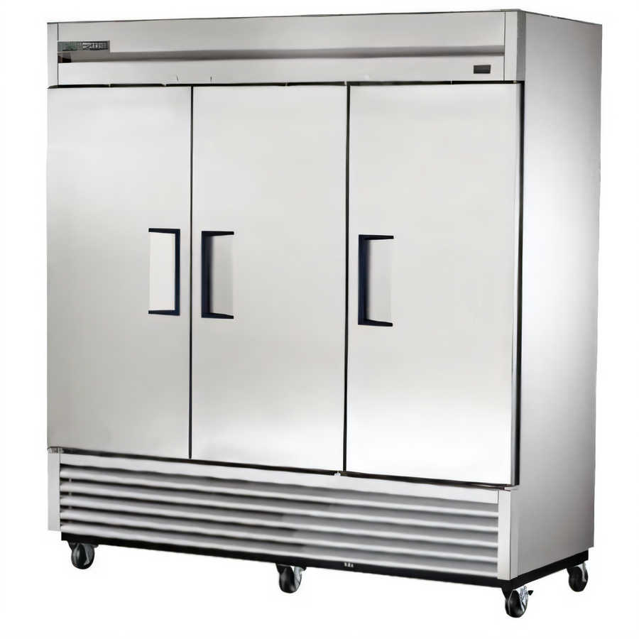 Product image #1 for True T-72F-HC Three-Section Reach-In Freezer with Solid Stainless Steel Doors