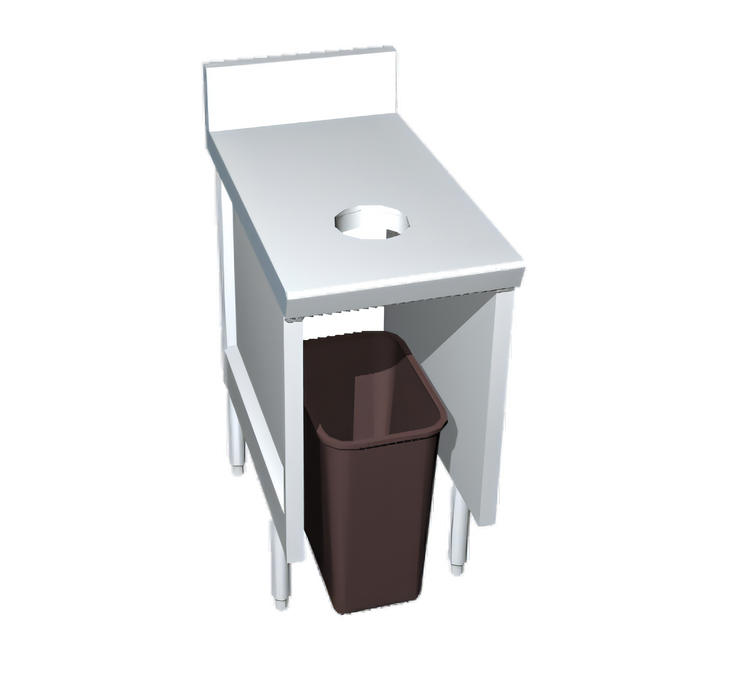 Product image #1 for La Rosa Refrigeration 18-Inch Waste Can Housing Utility Stand with 6-Inch Trash Chute