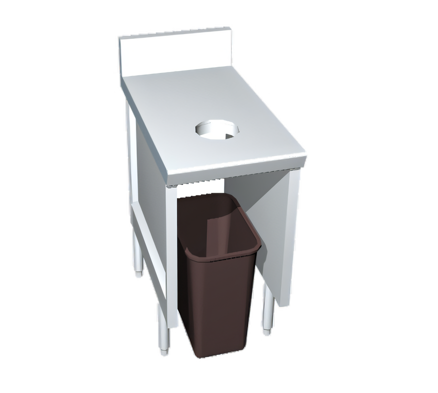 Product image #1 for La Rosa Refrigeration 18-Inch Waste Can Housing Utility Stand with 6-Inch Trash Chute