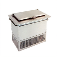 Glastender Drop-In Dipping Ice Cream Freezer, Self-Contained Refrigeration, Hinged Stainless Steel Lid, 2 x 3-Gallon Can Capacity