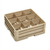 Thumbnail image #1 for Traex® Full-Size 9-Compartment Closed-Wall Compartment Glass Rack with Two Extenders, Beige