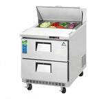 Thumbnail image #1 for Everest Refrigeration EPBNR1-D2 27.75-Inch 1-Section Stainless Steel Drawered Sandwich Prep Table, 2 Drawers, 8 1/6-Size Pan Top
