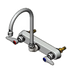 Thumbnail image #1 for T&S Brass Wall Mount Workboard Faucet with 5 3/4-Inch Swivel Gooseneck Spout, 8-Inch Centers