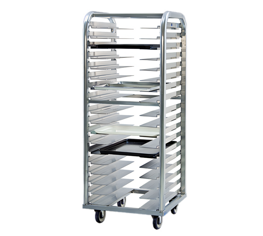 Product image #1 for New Age Lifetime Series Heavy-Duty Roll-In End-Load Bun Pan Rack, 18-Pan Capacity, Aluminum, 64-Inch Height
