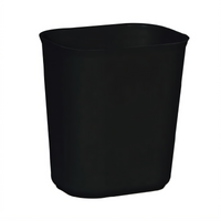 Rubbermaid Commercial 14-Quart Fire Resistant Fiberglass Waste Basket, Black