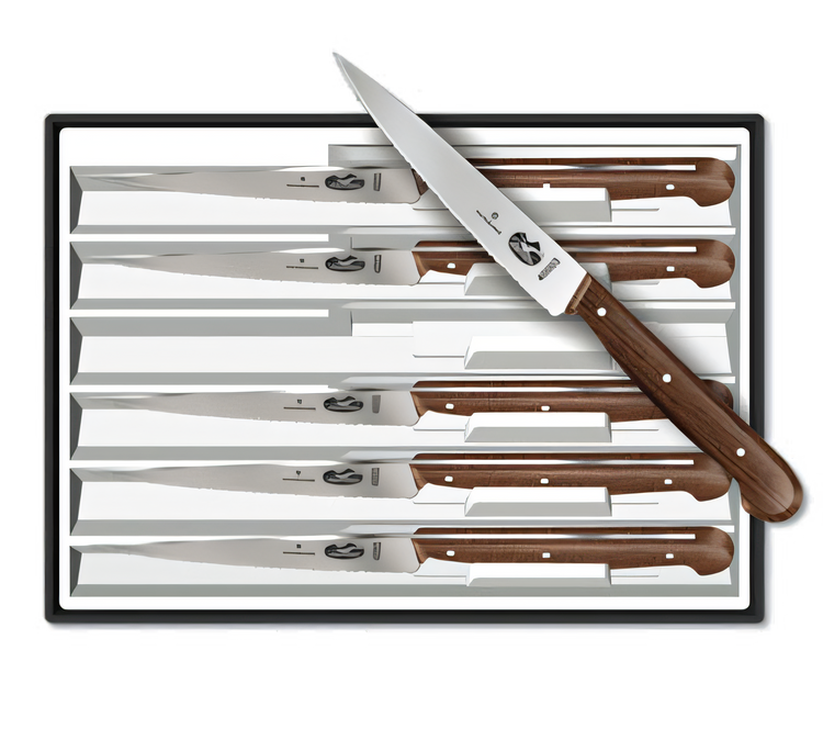 Product image #1 for Victorinox 6-Piece 4-3/4-Inch Serrated Spear Point Steak Knife Set with Wood Handles