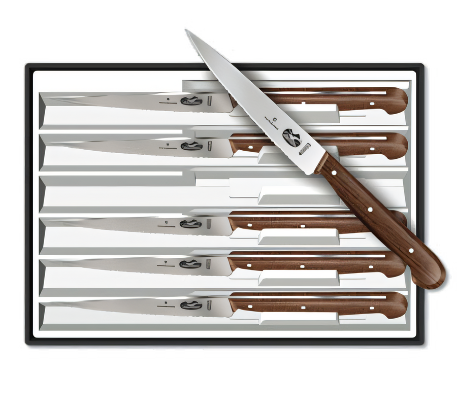 Product image #1 for Victorinox 6-Piece 4-3/4-Inch Serrated Spear Point Steak Knife Set with Wood Handles