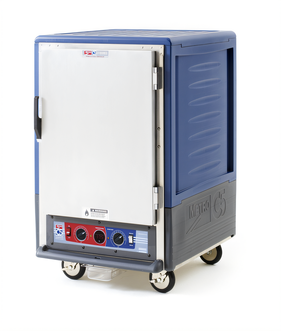 Product image #1 for Metro C5 3 Series Half-Height Mobile Heated Holding & Proofing Cabinet, Blue, Solid Door, Lip Load Slides