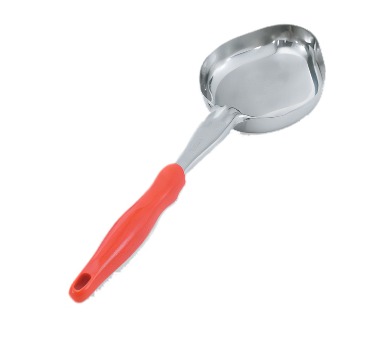 Product image #1 for Vollrath Jacob's Pride 8 oz Solid Oval Spoodle Portion Control Serving Spoon with Orange Handle