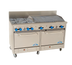 Thumbnail image #1 for Comstock-Castle F3226-3RB 60-Inch Commercial Gas Range with 4 Star Open Burners, 36-Inch Char-Broiler, 2 Standard Ovens, and High Backguard