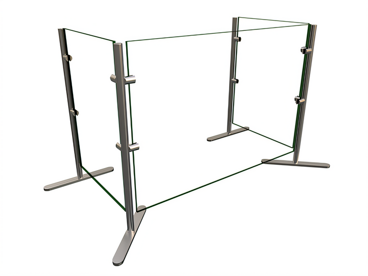 Product image #1 for Hatco Flav-R-Shield Portable 1-Bay Tempered Glass Sneeze Guard, 36 x 18 x 27.5 Inches
