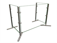 Hatco Flav-R-Shield Portable 1-Bay Tempered Glass Sneeze Guard, 36 x 18 x 27.5 Inches