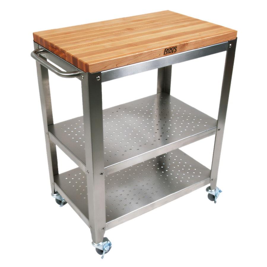 Product image #1 for John Boos Cucina Culinarté 30-Inch Maple Top Work Cart with Stainless Steel Base