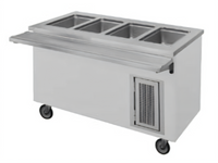 Randell Custom & Serving Mobile Modular Electric Hot Food Table with Enclosed Cabinet Base, 4 12