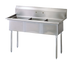 Thumbnail image #1 for Turbo Air TSA-3-N 3-Compartment Stainless Steel Prep Sink with 18 x 18-Inch Bowls and 11-Inch Backsplash