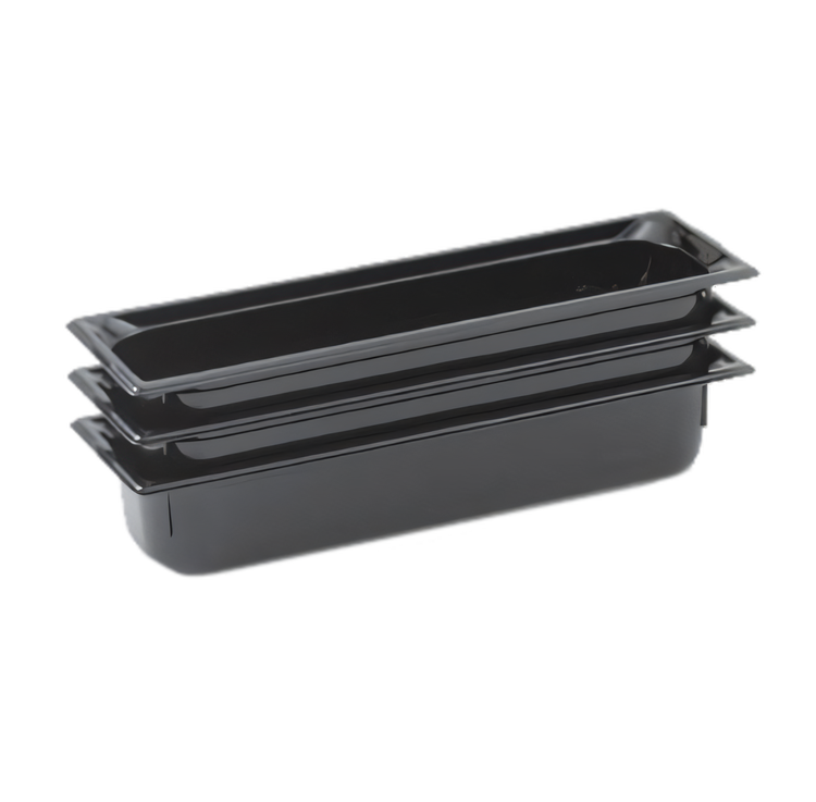 Product image #1 for Vollrath Super Pan 2/4 GN High-Temp Black Resin Food Pan, 4-Inch Deep