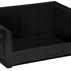 Thumbnail image #1 for Quantum QUS250BR Stacking or Hanging Storage Bin, Black Recycled Polypropylene, 16-1/2"W x 14-3/4"D x 7"H, Rear Hanger