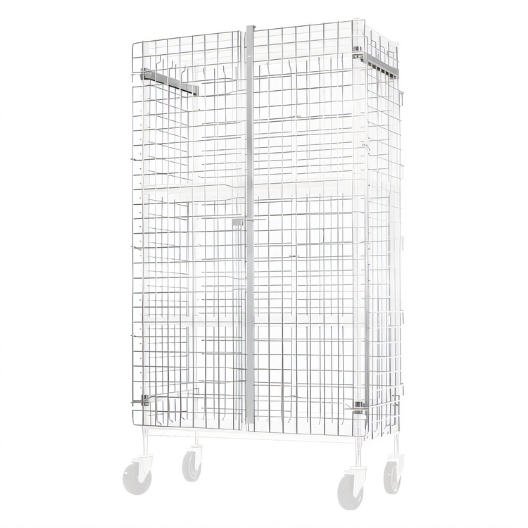 Product image #1 for Winco Chrome-Plated Wire Security Cage, 18 x 36 x 63 Inch, Side-Hinged Doors