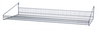 Wall-Mounted Store Grid Shelf with Retaining Front Edge, 48 x 18 x 7-1/2 Inches, Gray Epoxy Finish