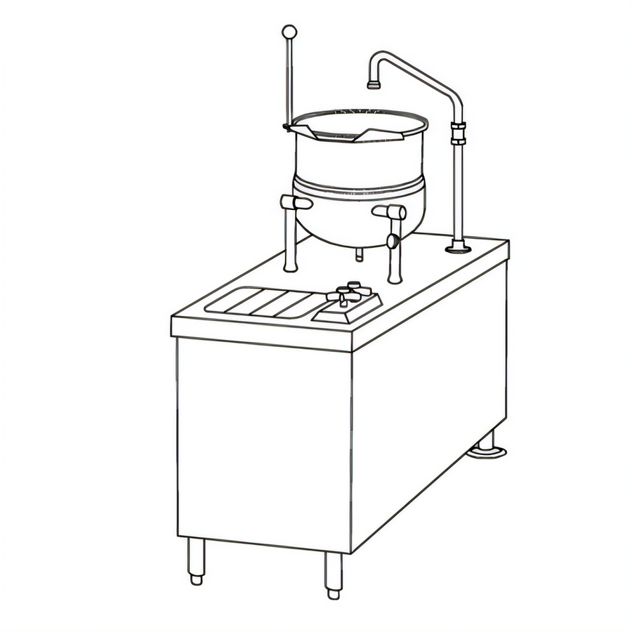Product image #1 for Crown DMT-6 Single 6 Gallon Direct Steam Tilting Kettle with 24 Inch Cabinet Base