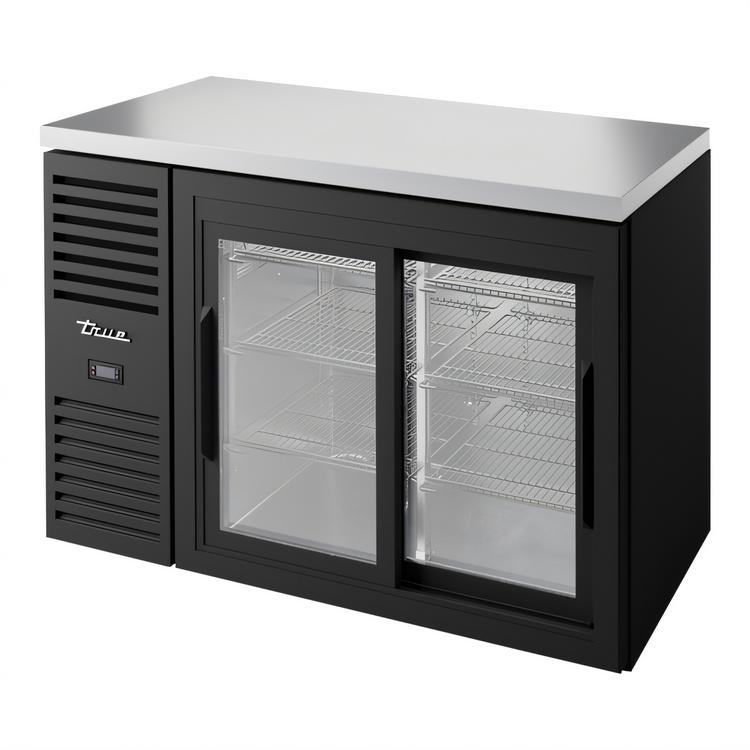 Product image #1 for True Premier Bar 48-Inch Two-Section Sliding Glass Door Back Bar Cooler with Stainless Steel Top
