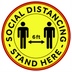 Thumbnail image #1 for Winco Social Distancing Anti-Slip Floor Decal, 12-Inch Round, Yellow/Black