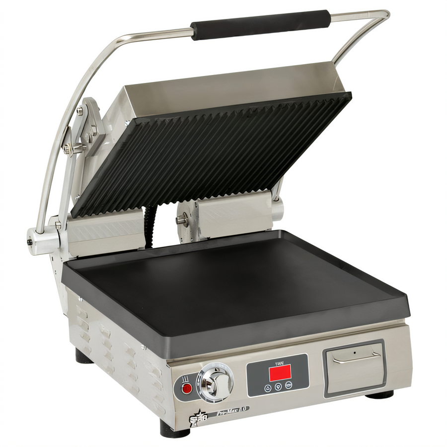Product image #1 for Pro-Max 2.0 14.5" x 14.2" Countertop Panini Press / Sandwich Grill with Grooved Top and Smooth Bottom Cast Iron Plates