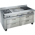 Thumbnail image #1 for Imperial (Middleby) Spec Series IHR-XX-RM-72 72-Inch 4-Drawer Sizzle 'N Chill System, 8-Pan Capacity, for Remote Refrigeration