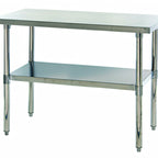 Thumbnail image #1 for Quantum SST-2448U 304 Stainless Steel Work Table with Adjustable Undershelf, Hemmed Edge, 48"W x 24"D x 34"H