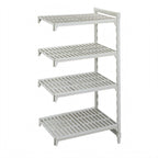 Thumbnail image #2 for Cambro Camshelving® Premium CPA183084V4PKG 4-Tier Vented Polymer Add-On Shelving Unit, 18 x 30 x 84 Inches, Speckled Gray