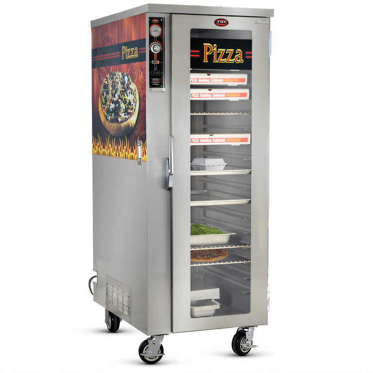Product image #1 for FWE TS-1633-36 Mobile Heated Pizza Holding Cabinet, 36 x 16-18.5 Inch Pizza Box Capacity
