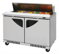 Turbo Air Super Deluxe 48-1/4-Inch Two-Section Front Breathing Refrigerated Sandwich/Salad Prep Table with 12-Pan Opening