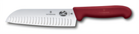 Victorinox Fibrox® - HACCP 7-Inch Santoku Knife with Granton Edge and Red Fibrox Pro Handle