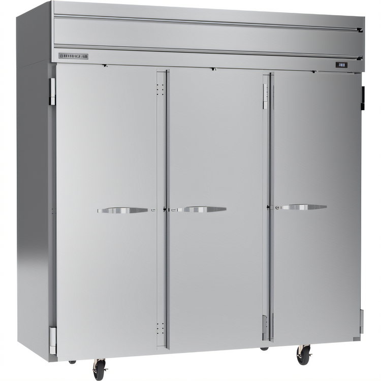 Product image #1 for Beverage-Air Horizon Series Three-Section Reach-In Freezer, 78" W, Top-Mounted Self-Contained, Solid Doors, 69.1 Cu. Ft.