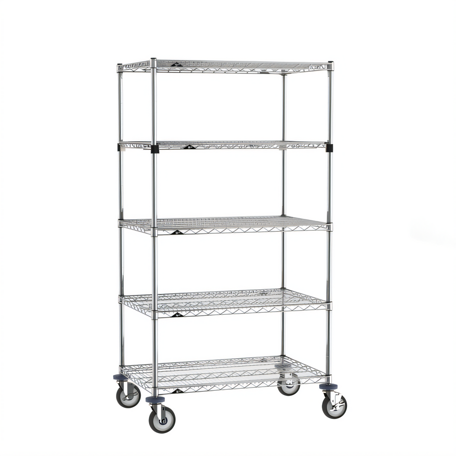 Product image #1 for Super Erecta 36 x 24 x 68-Inch 5-Tier Chrome Plated Wire Stem Caster Cart